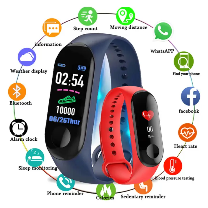 2021 M3 Smart Watch Bracelet Band Fitness Tracker Wristband Activity Screen Smart Electronics Bracelet Watch For Men Women Lazada Singapore