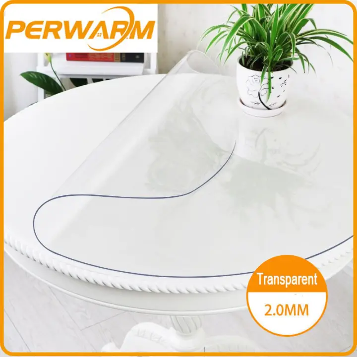 Thick Crystal Clear Table Protector For, Round Table Plastic Protector