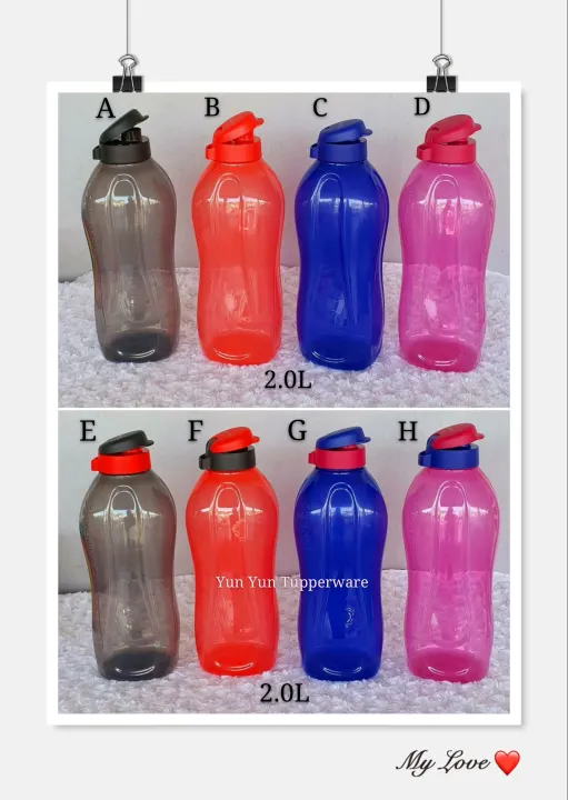 Tupperware Eco Bottle 2L (1PC) - Black / Red / Blue / Pink