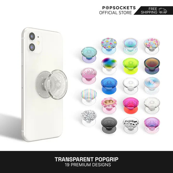 PopSockets Transparent PopGrip | The Premium Phone Grip | Best Phone Holder and Similar to a Phone Ring Holder | Desk Phone Stand and Car Phone Mount Compatible | Cellphone Holder and Cellphone Grip for All Brands