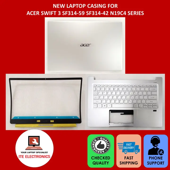 ORIGINAL ACER SWIFT 3 SF314-59 SF314-42 N19C4 SERIES LCD BACK COVER FRONT CASING A CASE / LCD BEZEL FRAME B CASE/ PALMREST C CASE