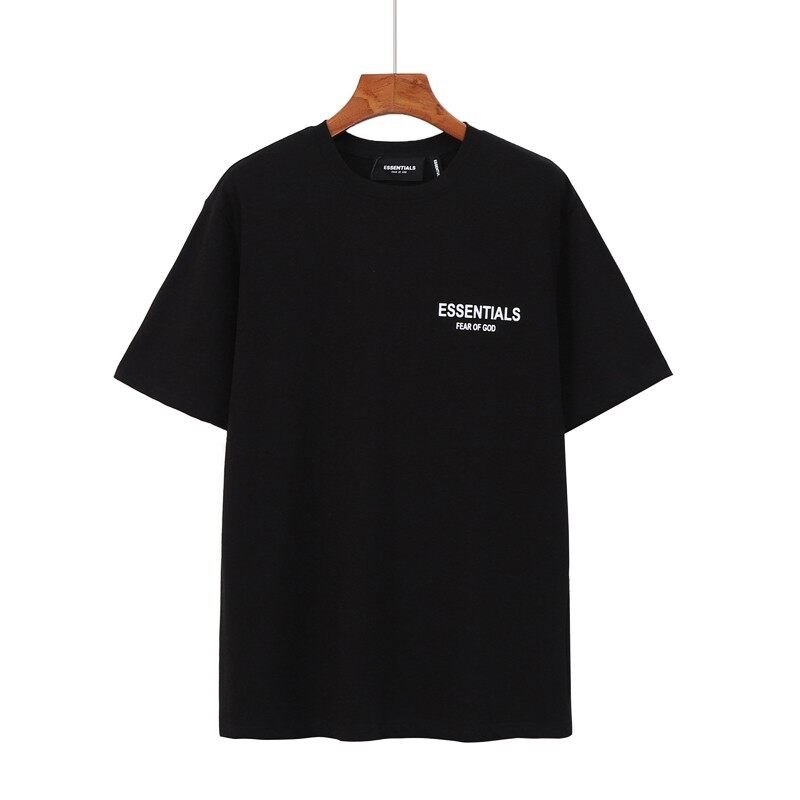 [DF]ESSENTIALS FEAR OF GOD FOG Black White Apricot Gray O-Neck O-Neck T shirt Men Women Short Sleeve Reflective Letter Logo