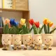 【Shanglife】Tulip Succulent Plants Plush Stuffed Decoration Toy Soft Decor Doll Potted Flowers Pillow for Girls Gift. 