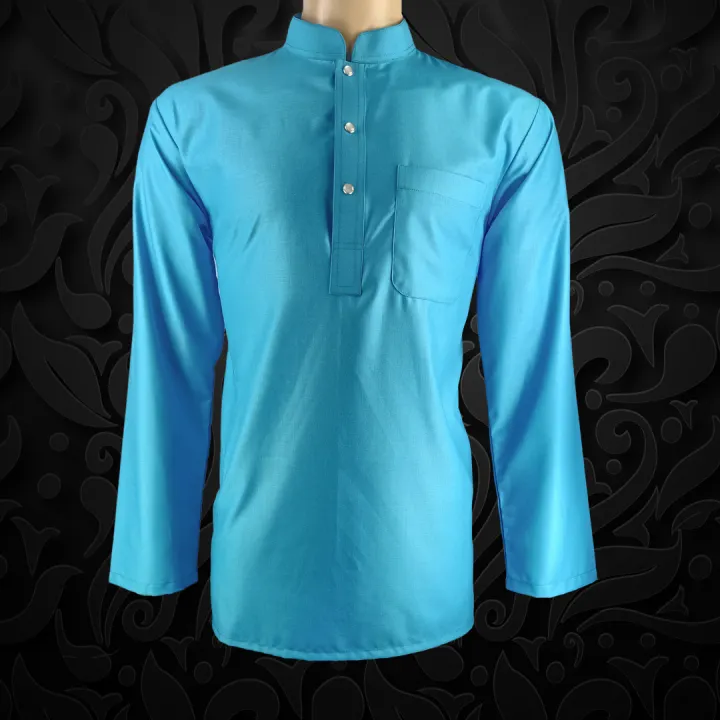Baju Kurta Lelaki Dewasa Berkolar Regular Fit Lasani Pattern Terkini Plain Kain Cotton Lazada