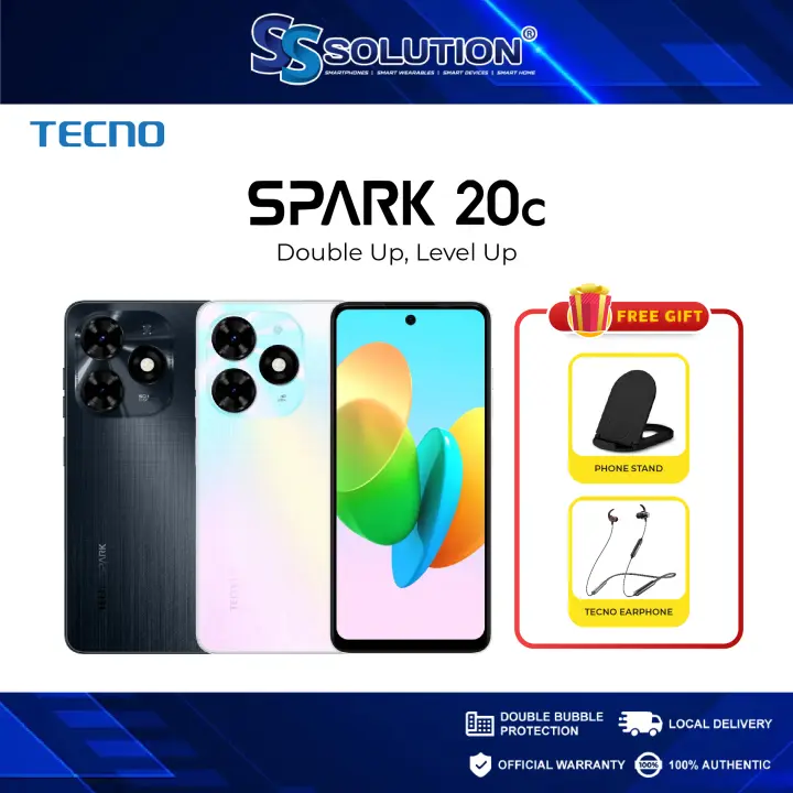 Tecno Spark 20c (4+8GB Extended RAM +256GB ROM) 6.6" HD+ Hole Screen I Octa-core Processor I 50MP Camera I 5000mAh Battery