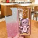 For Infinix Zero 30 4G 5G X6731 X6731B Smart 7 HD X6515 X6516 Tecno Spark Go 2023 Tecno POP 7 Pro BF7n BF6 BF7 BF7h Case With Teddy Bear Quicksand Colored Bead Three-dimensional Bracket. 