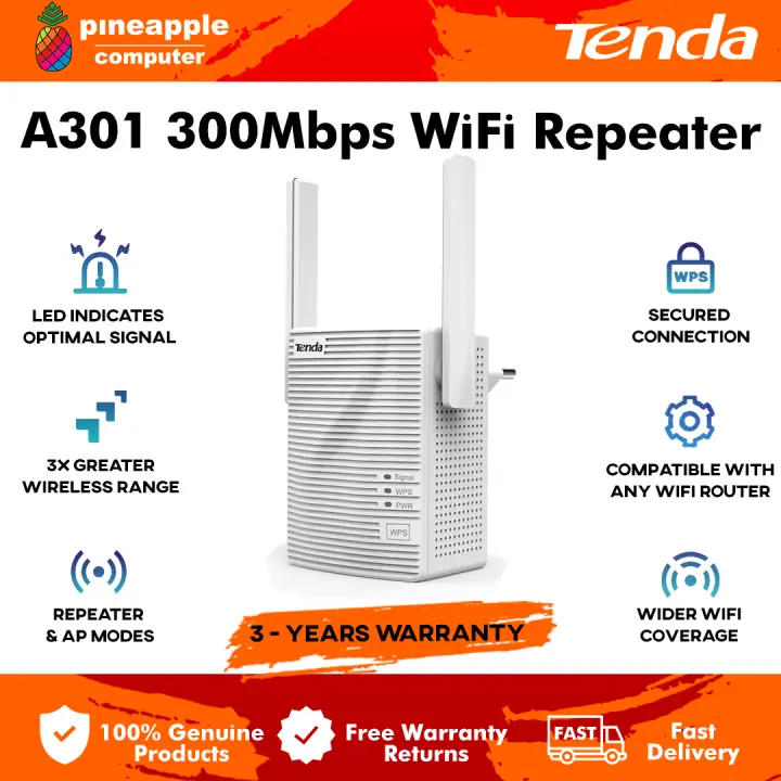 TENDA New A301 300mbps Wireless WiFi Range Extender/Repeater/Booster/AP/Access Point