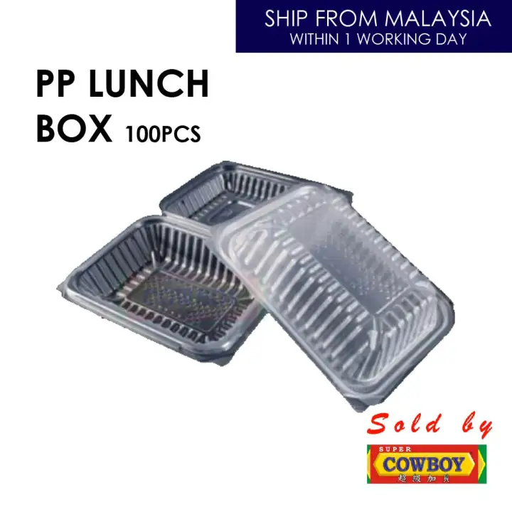 100pcs Pembungkus Makanan Bekas Bungkus Nasi Kotak Nasi Disposable Plastic Food Rice Box Tpi 200 Cb2 Mtp 27 Lazada