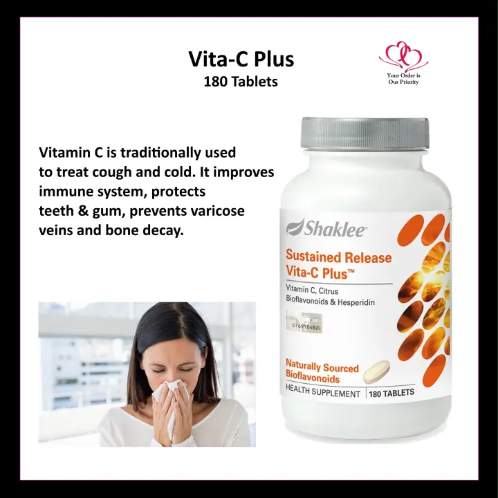 Shaklee Vita C Plus 180 Tablets Vitamin C Citrus Bioflavonoids Hesperidin Lazada
