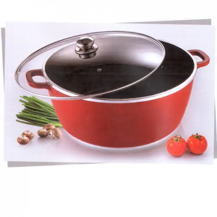 Are Ikan Die Cast Alumiium Non Stick Periuk Rendang 40cm Red Lazada