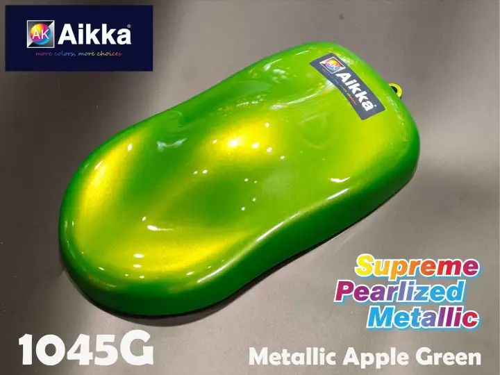Aikka 1045g Metallic Apple Green Supreme Pearlized 2k Car Paint Lazada - Metallic Green Paint Colors