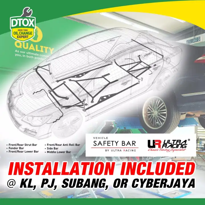 Ultra Racing Perodua Bezza 1 3 2017 Front Lower 4 Point Rear Lower Stage 2 With Installation La2 3674 La4 3675 Rl4 3087 Lazada