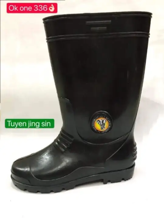 Kasut Boot Getah Hitam Black Safety Rubber Boot Work Shoes Rain Boot Lazada