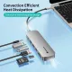 Yottamaster 10 dalam 1 USB C Hub 4K 60Hz jenis C ke HDMI VGA USB 3.0 Adapter jenis C Hub dok RJ45 SD TF Card Reader PD 100W pengecas untuk Macbook Pro Air Notebook USB C Splitter. 