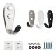 Thickened stainless steel solid u-shaped hook door behind single hook clothes coat hook toilet hanging clothes hook bathroom kitchen wall hook non-punching hook fixed overlong load bearing capacity. 