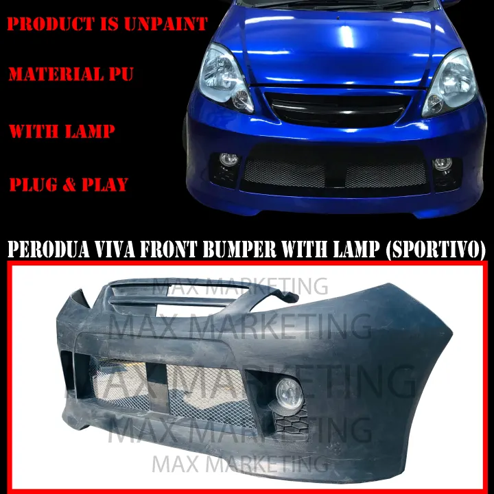 Pu2140 Perodua Viva Front Bumper With Lamp Sportivo Pu Lazada