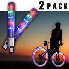 guyouzi® 2Pcs LED Tyre Tire Wheel Valve Rim Lamp Flashing Safety Lights for Car Bicycle