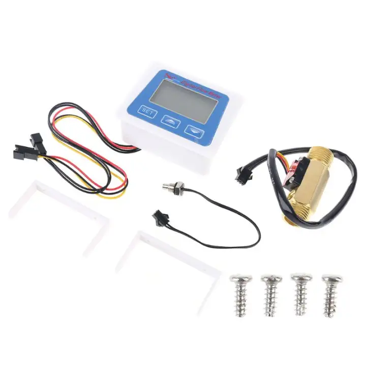 Digital LCD display Water flow sensor meter flowmeter totameter Temperature time record With G1/2 flow sensor