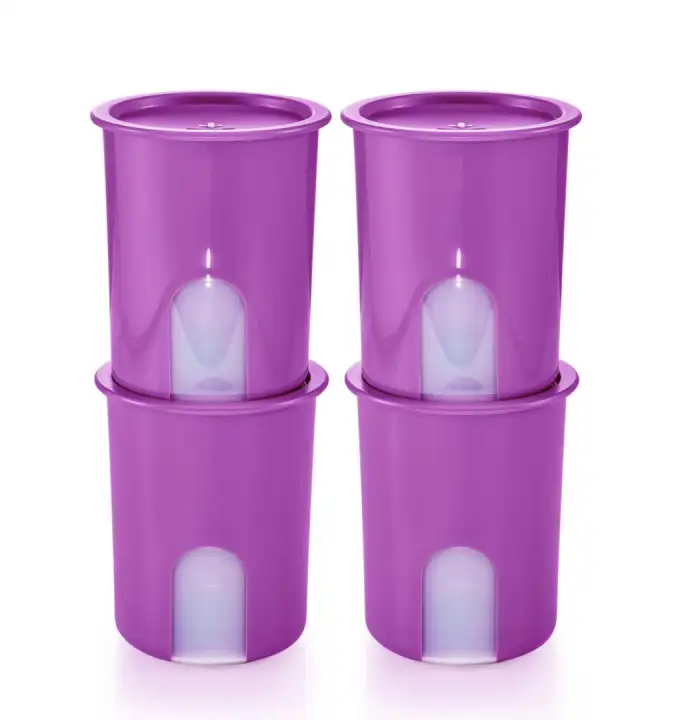 Tupperware One Touch Window Canister Set (4pcs) 1.25L