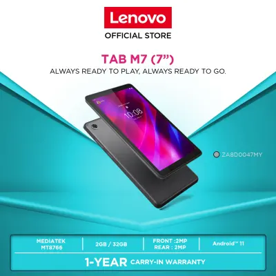 Lenovo Tablet Tab M7 TB-7306X 3rd Gen|ZA8D0047MY| Android 11|7" Iron Grey|2GB|32GB|3500mAh|237g