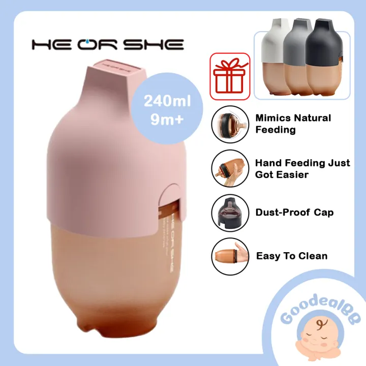 He Or She Ultra Wide Neck Baby Bottle 8oz 240ml Lazada