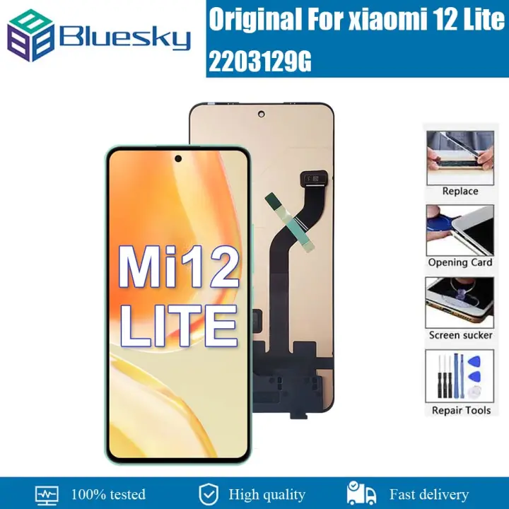 AMOLED Original LCD For Xiaomi 12 Lite LCD 2203129G screen touch panel digitizer Assembly for xiaomi mi 12 Lite 5G lcd Display with frame