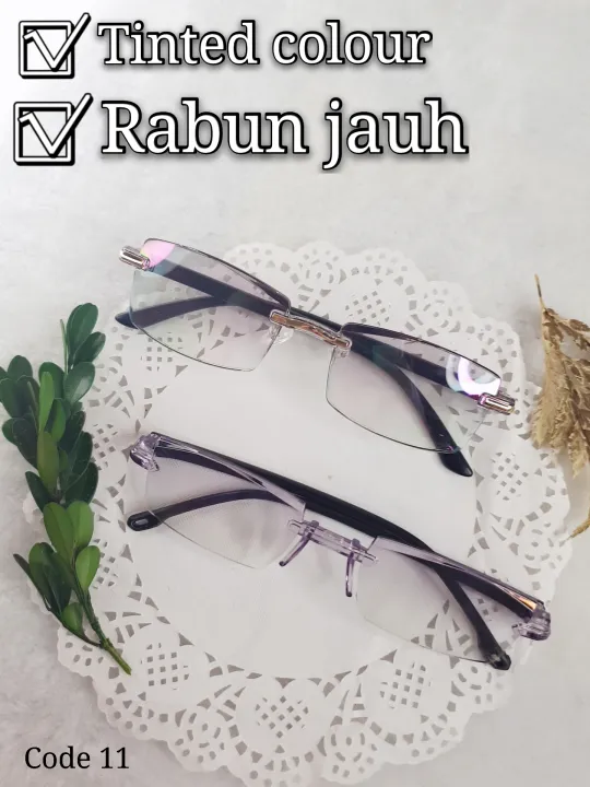Cermin mata rabun jauh (spek myopia) tinted grey with  uv&computer Protection (code 11)