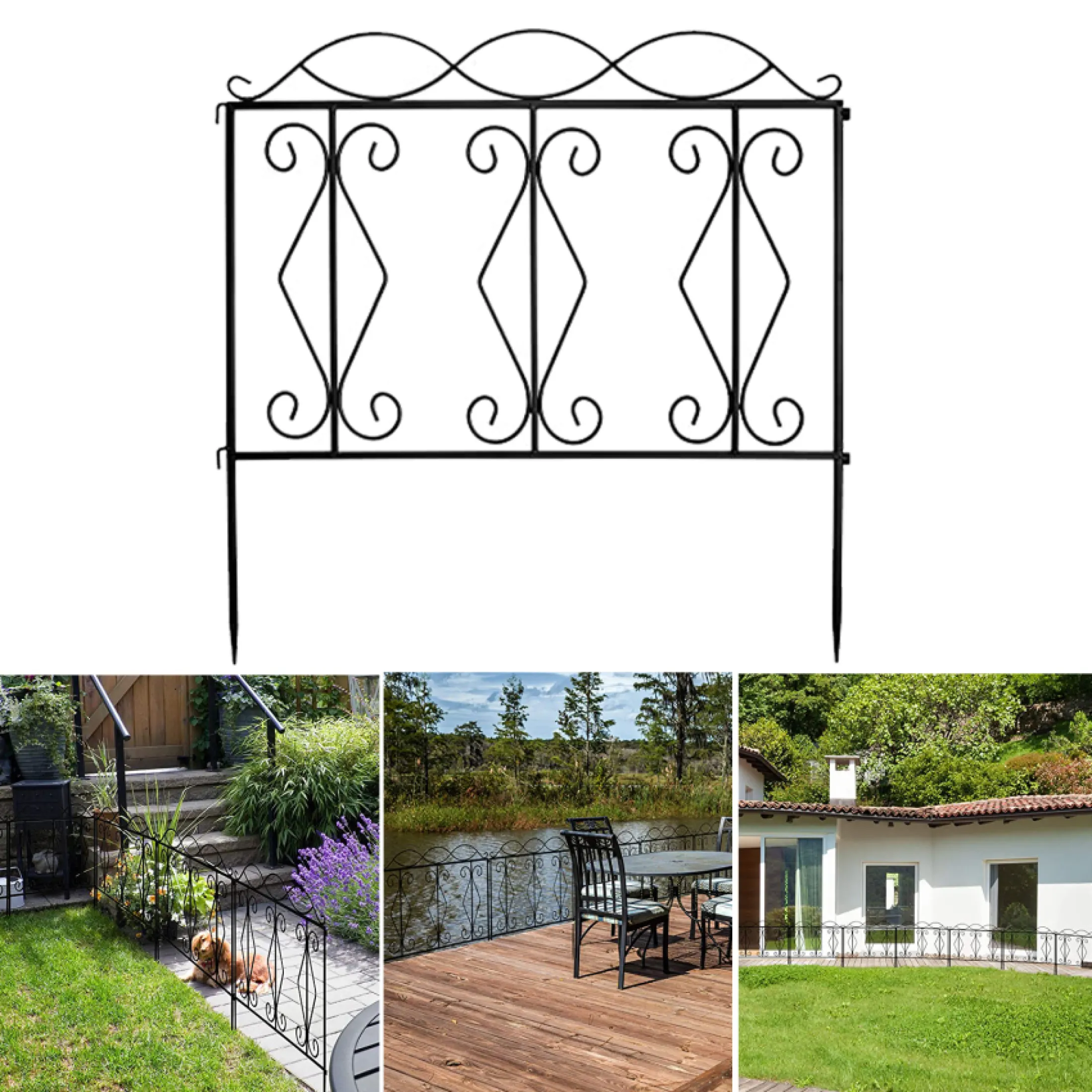 Garden Fence Outdoor Coated Metal, Folding Garden Fence Panels