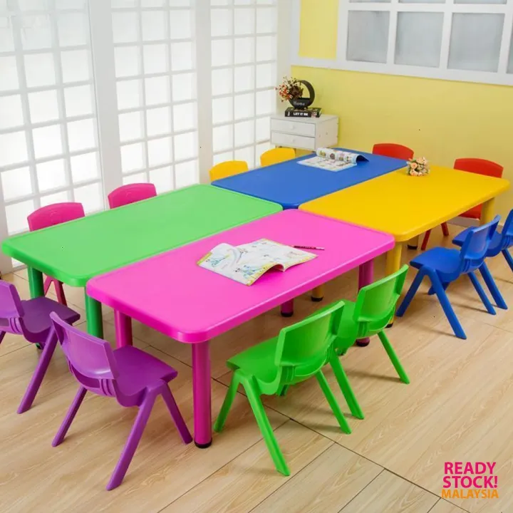 High Quality Kindergarten Table Kids Table With Adjustable Height Meja Taska Meja Kanak Lazada