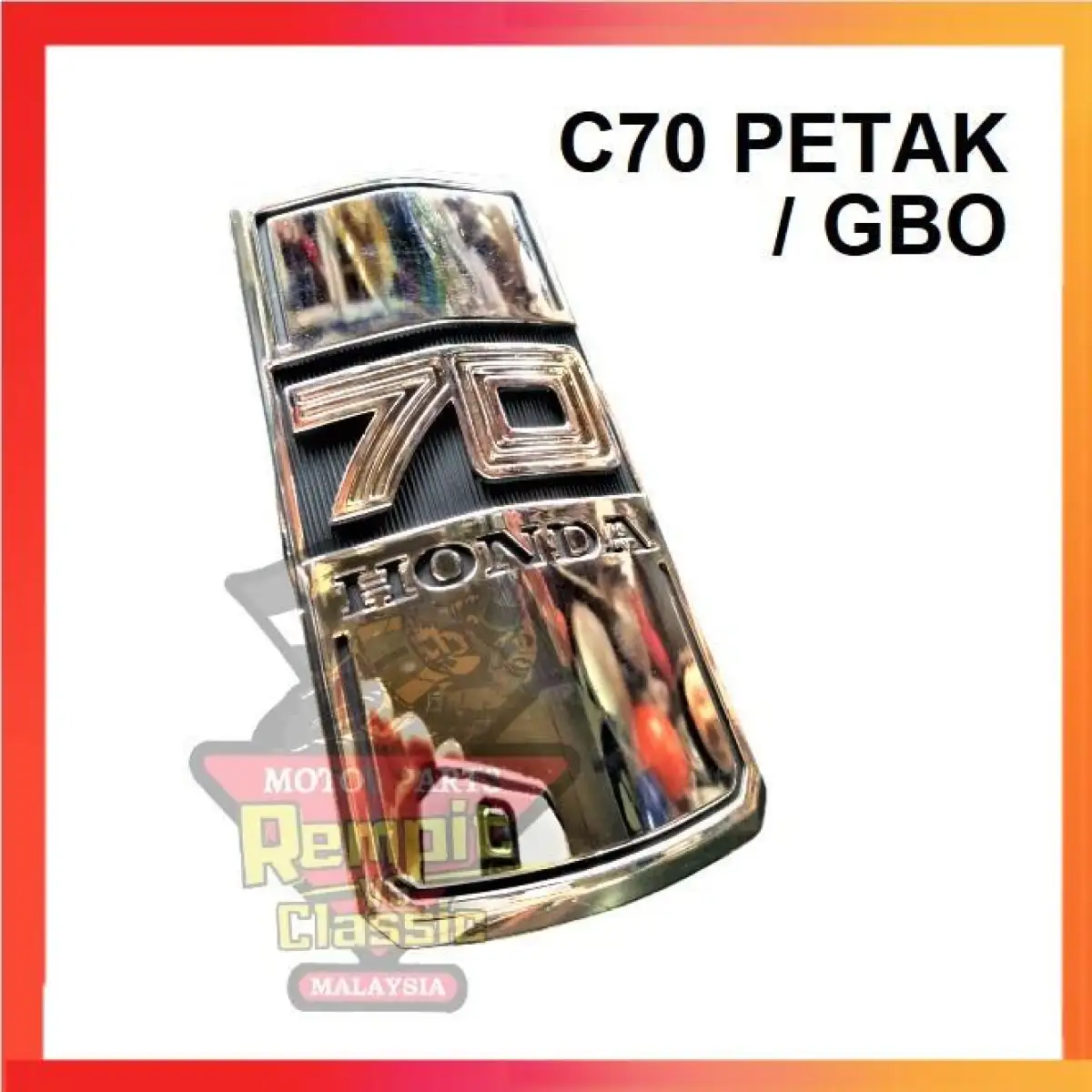 ✈ REMPIT GBO Emblem FREE GIFT Honda 70 Aluminium Chrome C70 Honda Petak  Lambang Emblem Logo