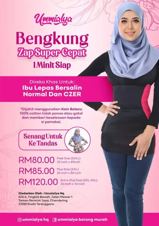 Bengkung Zap Super Cepat Free Size S M L Bengkung Zap Super Ummialya Fast Lazada