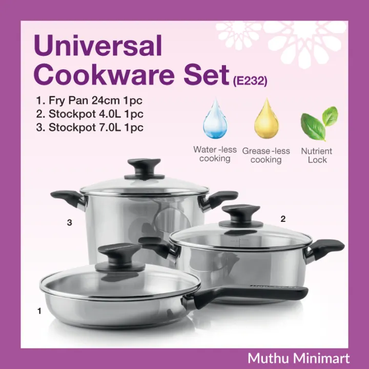Original Tupperware || Universal Cookware Set | Set Peralatan Masak