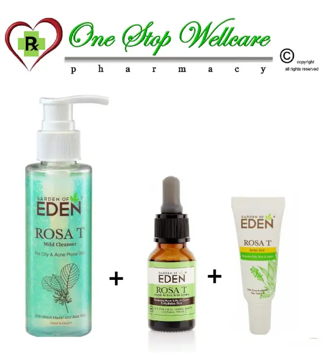Garden Of Eden Acne Care Set Rosa T Cleanser 100ml Rosa T Serum 5ml Rosa T Acne Gel 15ml Lazada