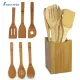 Frances 6 Pcs Bamboo Spoon Spatula Mixing Set Utensil Kitchen Wooden Cooking Tool. 