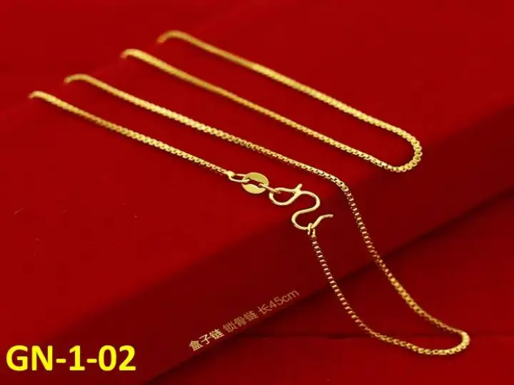 Necklace Emas Vietnam Shakin Pure 24k Gold Plated Rantai Leher Gila Gila Gn 1 Lazada