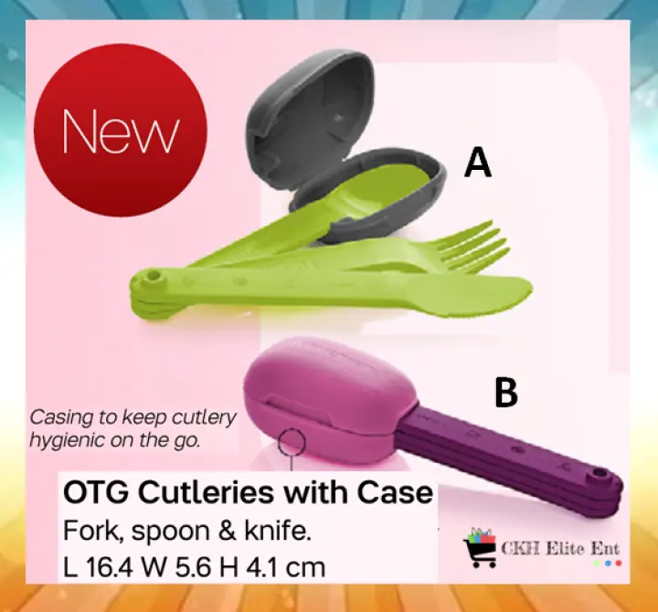 Tupperware Portable Cutlery Set / OTG Cutleries with Case
