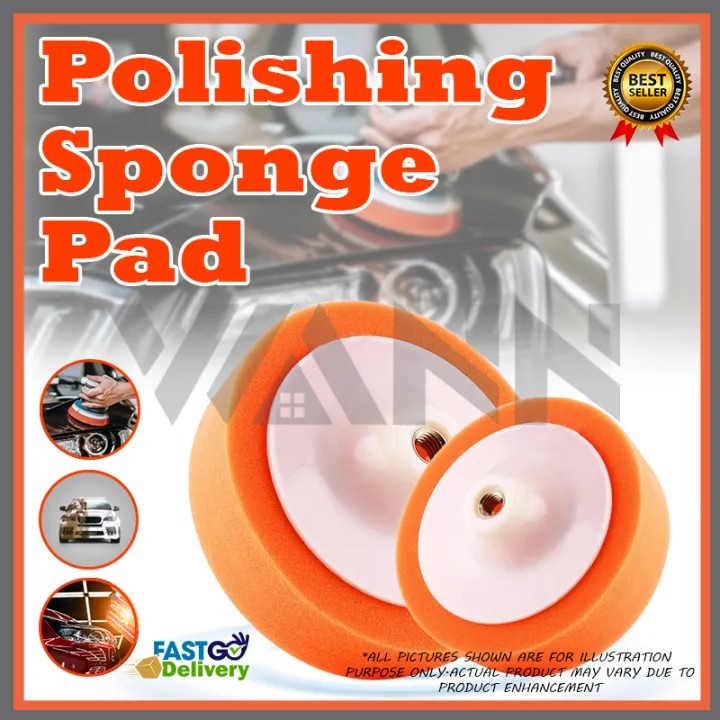 Car Polishing Pad Waxing Pad Buffing Pad Flat Sponge Polisher Buffer Pads Clean Span Pengilat Kereta Lazada