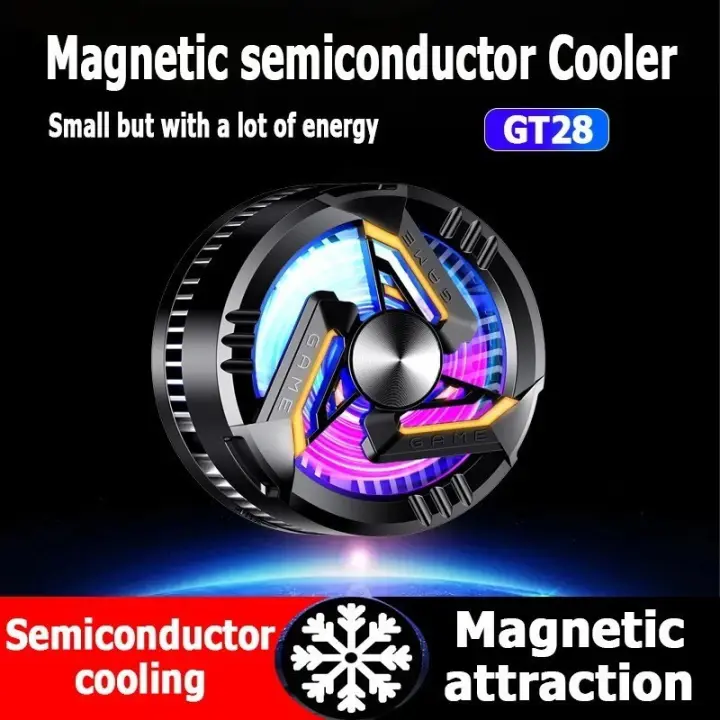 GT28 Semiconductor Magnetic Mobile Radiator Tablet Phone Refrigeration Fan Cooler for Gaming