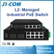 JT-COM Industrial 8-Port Gigabit Managed PoE Switch 4/8 Port 10/100/1000Mbps + 2 Port Gigabit SFP Slots DIN-Rail IP40 Standard IEEE802.3af/at. 