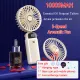 10000mAh Mini Fan USB Rechargeable Mini Fan Adjustable Cooling Fan Handheld Fan with Battery Display. 