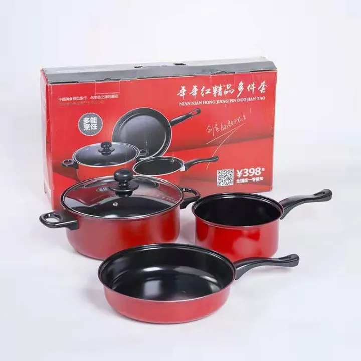 SWREADY STOCK Non stick Frying Pan  Pot Sets (4 in 1)