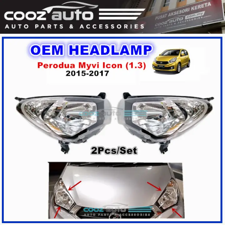 Perodua Myvi Icon 1 3 2015 2017 Front Right Left Headlamp Head Lamp Light No Bulb Lazada