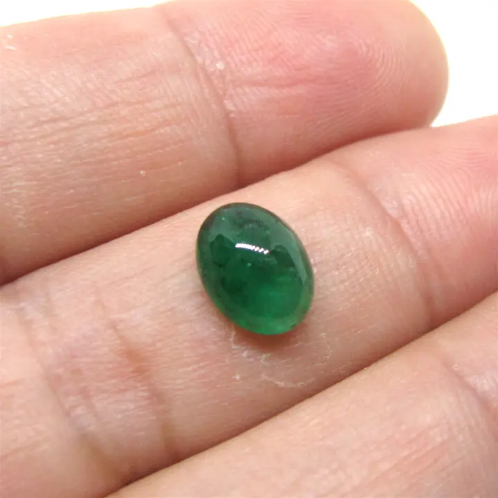 Genuine Emerald Batu Zamrud Asli Oval Cabochon 9 2 X 7mm 2 01 Carat Lazada