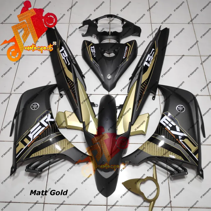 Yamaha Lc 135 Cover Set Matt Black Matt Gold Exciter 2021 Gold V2v3v4v5v6 Lazada