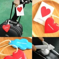 Cute Ribbon Belt Silicone Travel Passport Holder Cover Luggage Tag Love/Cloud 