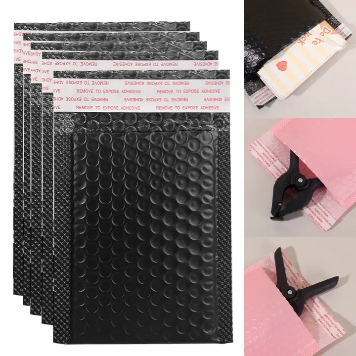 20 PCS/Lot Kraft Bubble Mailer Envelope Black Pink Bubble Wrap Bubble Parcel Bag Mailer Courier Bag Packaging Bag