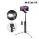 Blitzwolf BW-BS8 3 in 1 bluetooth Selfie Stick with tripod Extendable Bluetooth Tripod Selfie Stick With LED Fill Light For Phone Sport Camera  Design Multi-angle Rotation Removable and Rechargeable Remoter. 