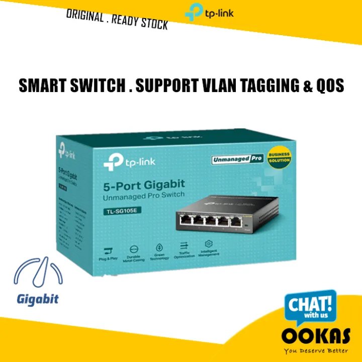 TP-Link 5-Port Gigabit Easy Smart Switch TL-SG105E with VLAN Features