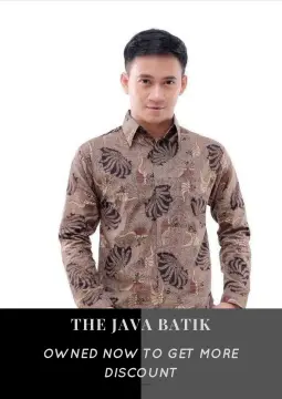 Beli baju kemeja lelaki batik lengan panjang Pada Harga Terendah