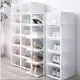 Stackable Shoe Storage box - Plastic Shoe Organizer and Container with Sliding Tray comes boxes for Shoes and Sneaker with Clear Front Lids for Easy Push and Pull. 
